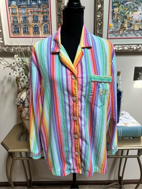 Victoria's Secret Other - Victoria's Secret Rainbow Stripe Pastel Pajama Top - Lounge Wear Y2K Era Size L